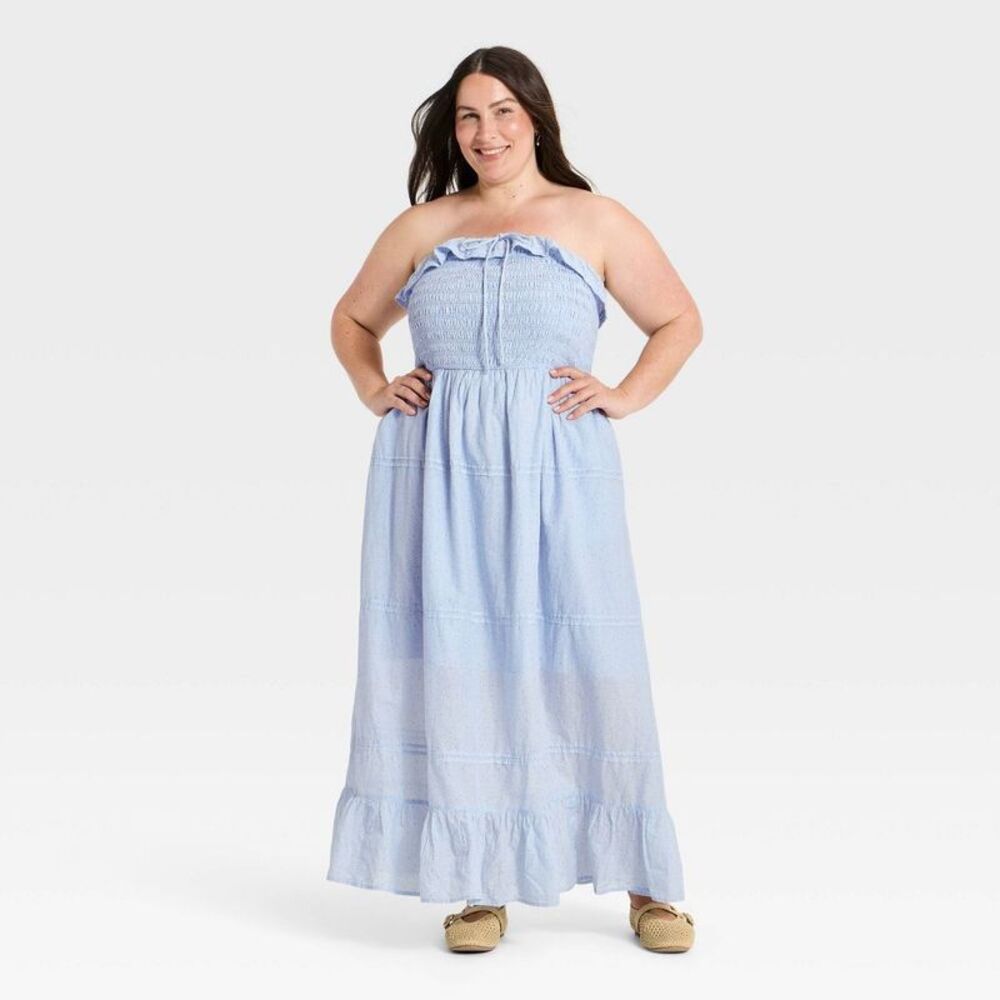 Women's Cotton Maxi Pullover Sundress - Universal Thread Blue 4X